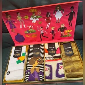 WILLY WONKA BY JAY HOWELL CREW SOCKS BOX SET of 4 NWT nylon polyester elastane